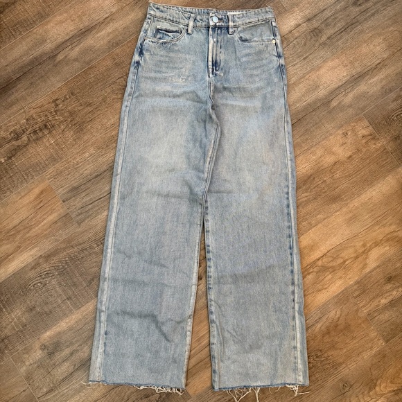 Blank NYC Denim - Blank NYC‎ The Franklin Ribcage Wide Leg Womens 27 Metallic Silver Coated Grunge